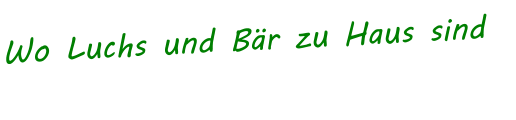 Wo Luchs und Bär zu Haus sind